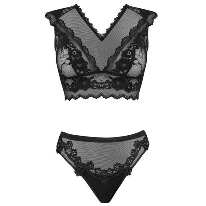 LIVCO CORSETTI FASHION - TIMOSAN LC 90631 SOUTIEN-GORGE + CULOTTE NOIR L/XL - 7eme ciel