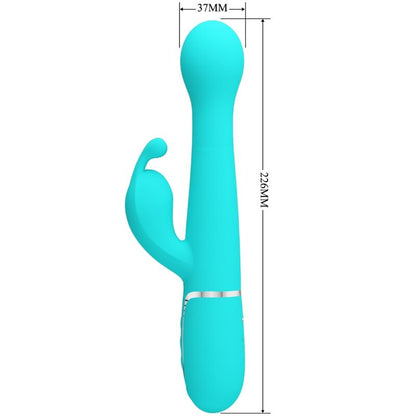 PRETTY LOVE - VIBRATEUR DEJON RABBIT 3 EN 1 MULTIFONCTION VERT AQUA