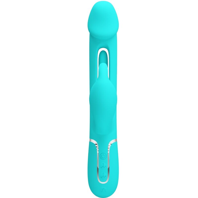 PRETTY LOVE - VIBRATEUR DEJON RABBIT 3 EN 1 MULTIFONCTION VERT AQUA - 7eme ciel