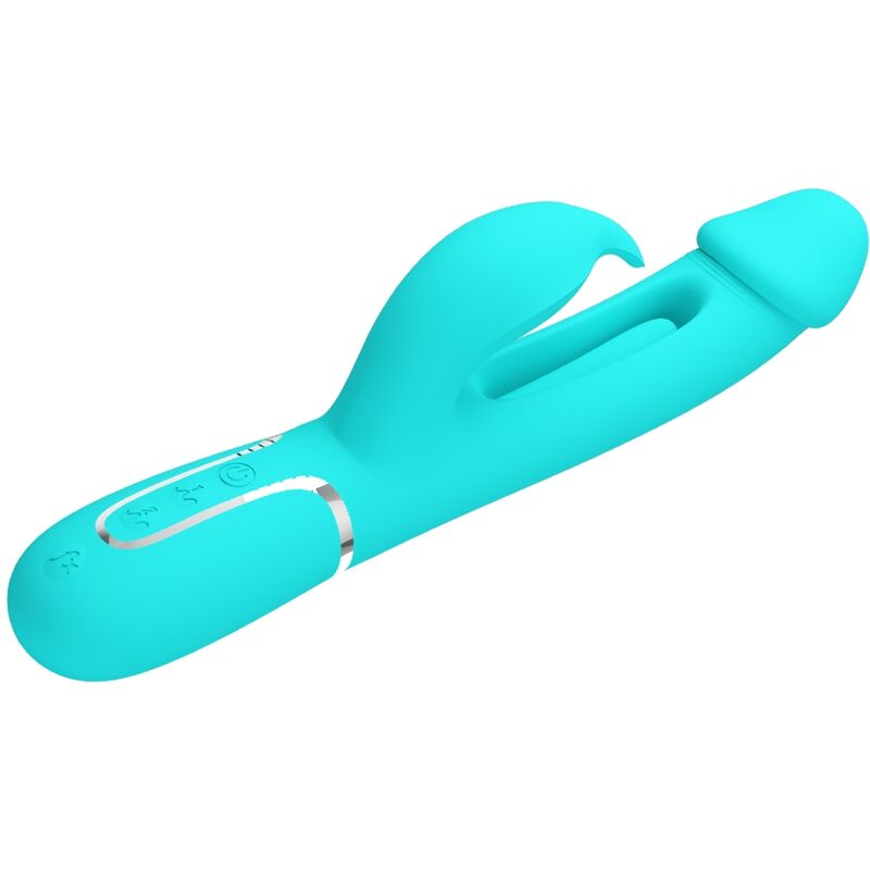 PRETTY LOVE - VIBRATEUR DEJON RABBIT 3 EN 1 MULTIFONCTION VERT AQUA - 7eme ciel