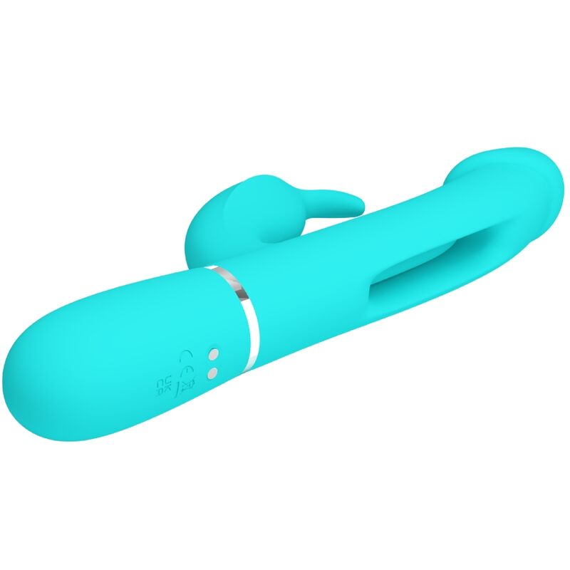 PRETTY LOVE - VIBRATEUR DEJON RABBIT 3 EN 1 MULTIFONCTION VERT AQUA - 7eme ciel