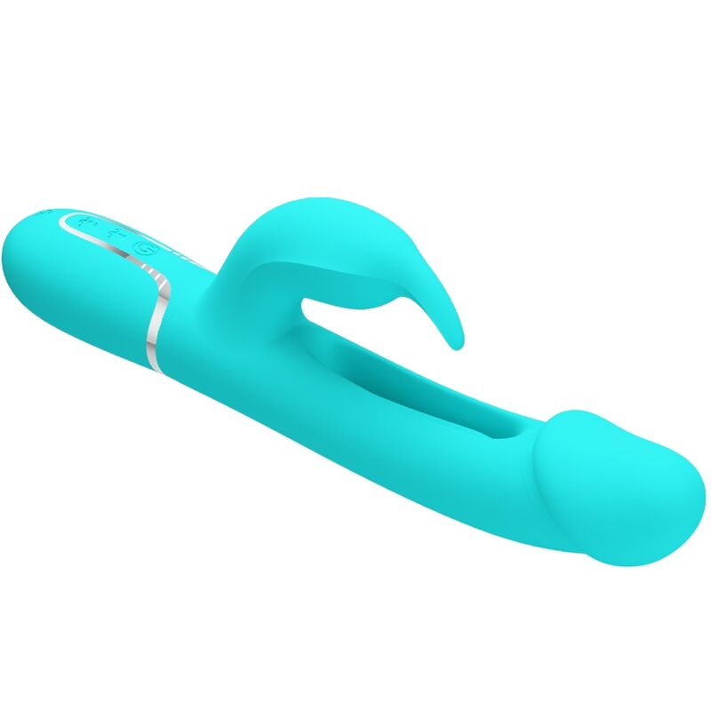 PRETTY LOVE - VIBRATEUR DEJON RABBIT 3 EN 1 MULTIFONCTION VERT AQUA - 7eme ciel