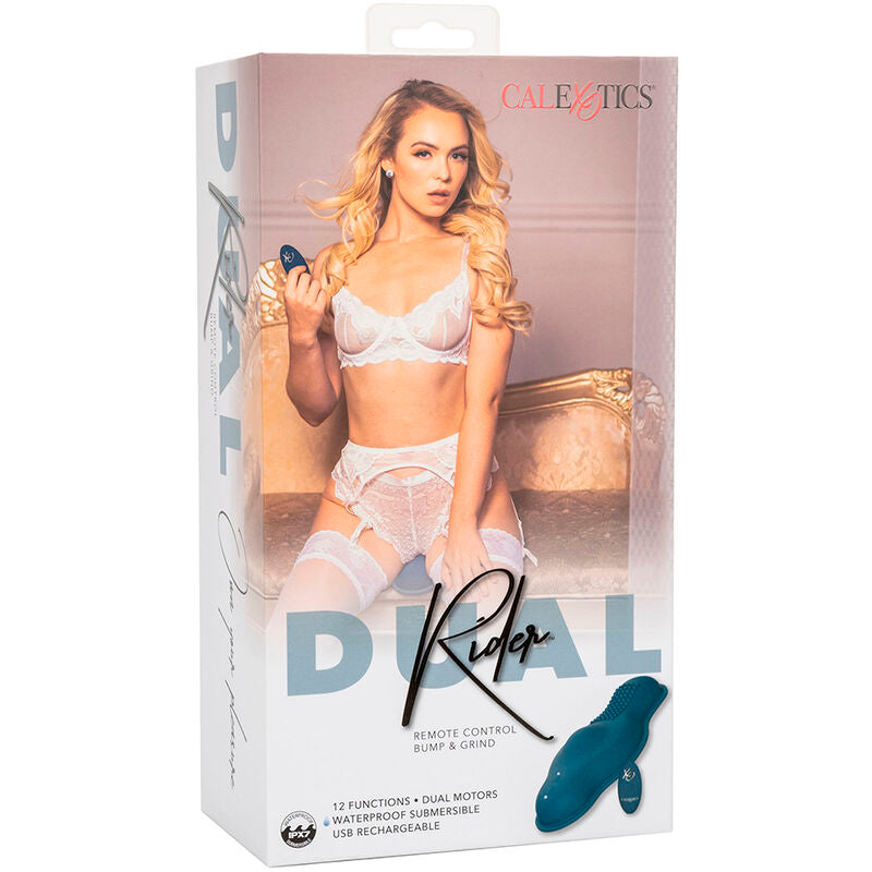 CALEXOTICS - RIDER MASSAGER DOUBLE MOTEUR TÉLÉCOMMANDE BLEU - 7eme ciel