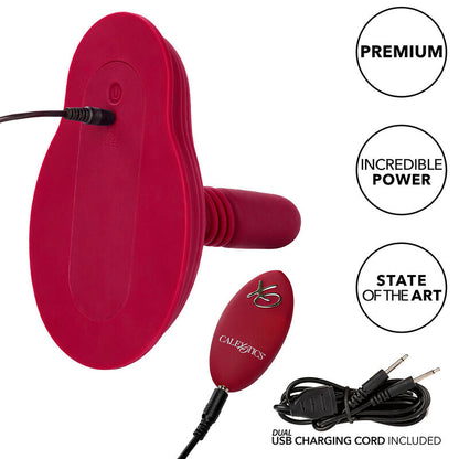 CALEXOTICS - RIDER MASSAGER DOUBLE MOTEUR TÉLÉCOMMANDE ROUGE - 7eme ciel
