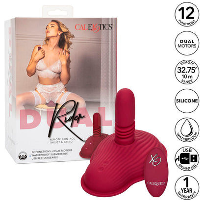 CALEXOTICS - RIDER MASSAGER DOUBLE MOTEUR TÉLÉCOMMANDE ROUGE - 7eme ciel