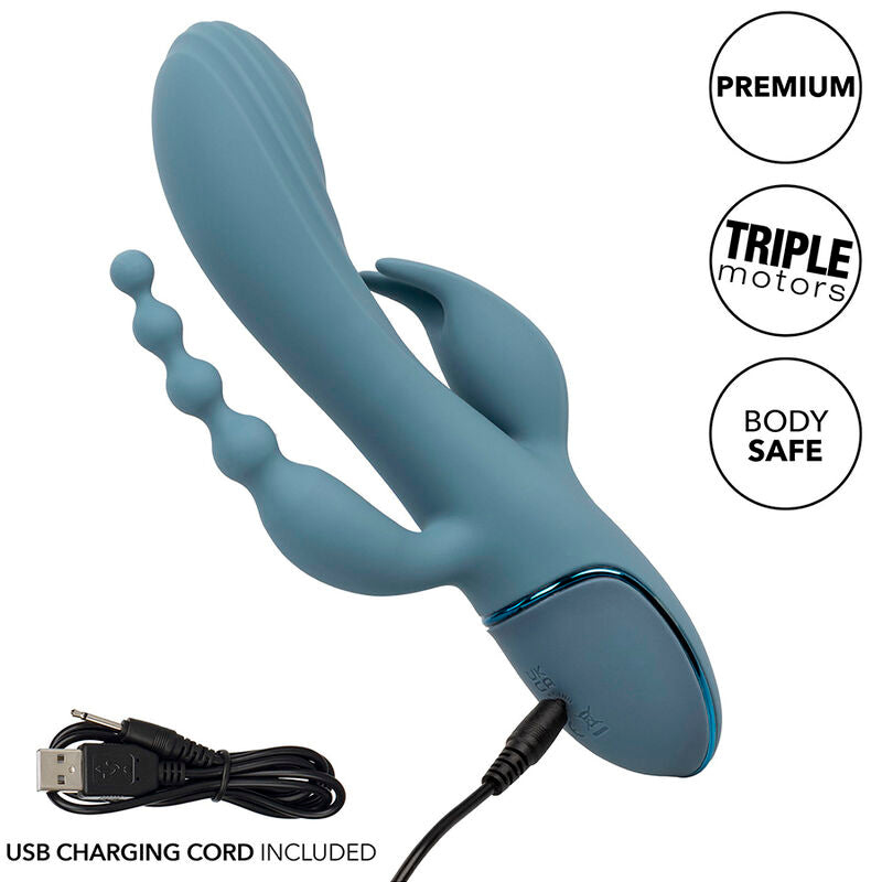 CALEXOTICS - VIBRATEUR TRIPLE ECSTASY GRIS - 7eme ciel