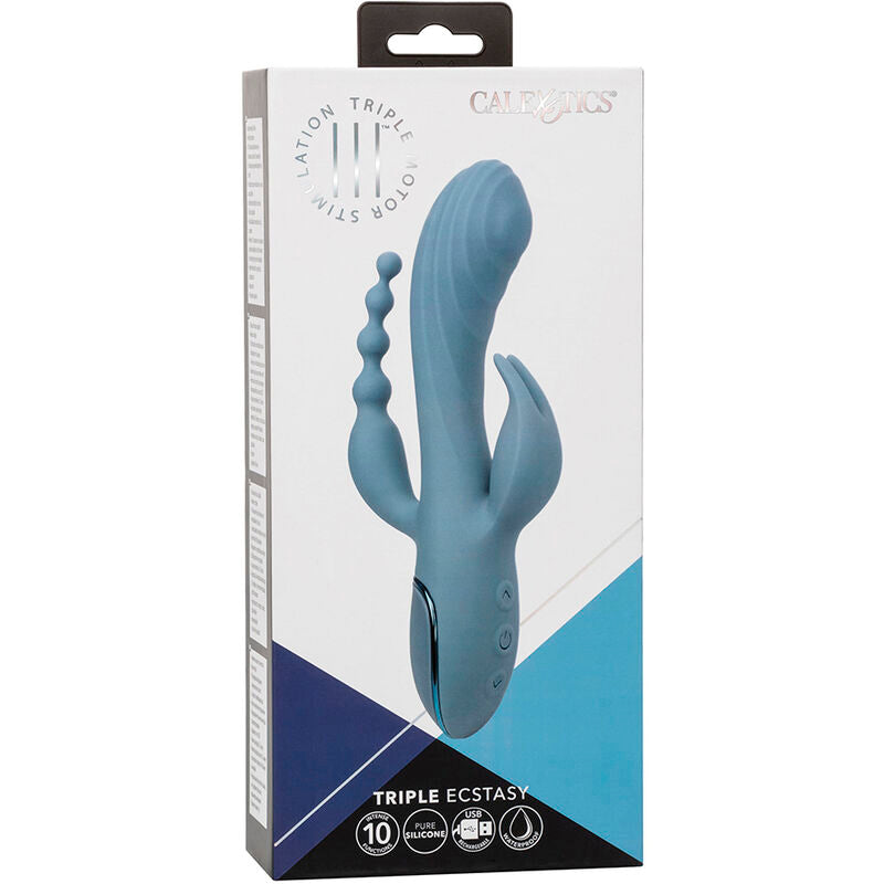 CALEXOTICS - VIBRATEUR TRIPLE ECSTASY GRIS - 7eme ciel