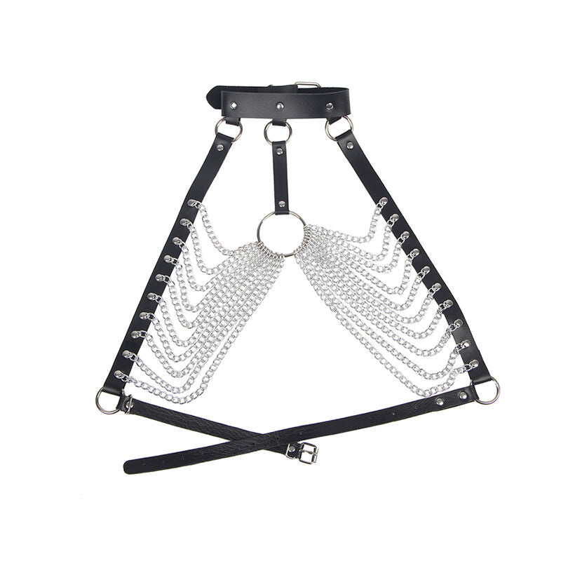 SUBBLIME - HARNAIS POITRINE AVEC GRANDES CHAÎNE S  ANNEAUX TAILLE UNIQUE - 7eme ciel