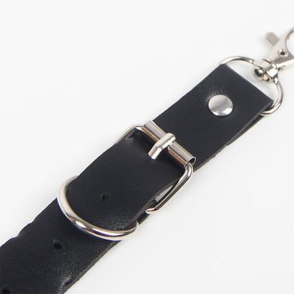 SUBBLIME - HARNAIS CEINTURE ET JARRETIÈRES AVEC ANNEAUX ET CHAÎNE DÉTAIL TAILLE UNIQUE - 7eme ciel