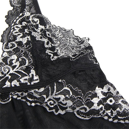 SUBBLIME - BABYDOLL TISSU TULLE POITRINE DENTELLE S/M - 7eme ciel