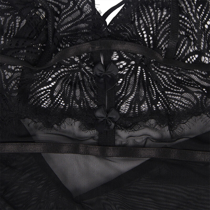 SUBBLIME - BABYDOLL  BRETELLES EN DENTELLE RÉGLABLES NOIR S/M - 7eme ciel