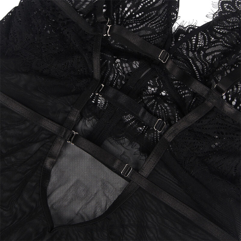 SUBBLIME - BABYDOLL  BRETELLES EN DENTELLE RÉGLABLES NOIR S/M - 7eme ciel