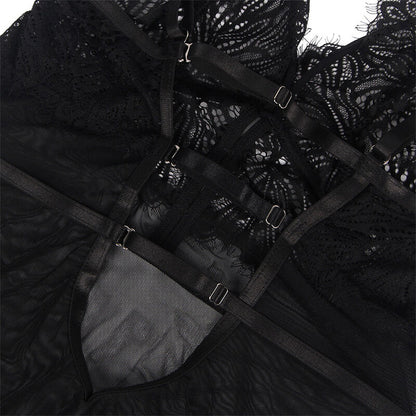 SUBBLIME - BABYDOLL  BRETELLES EN DENTELLE RÉGLABLES NOIR S/M - 7eme ciel