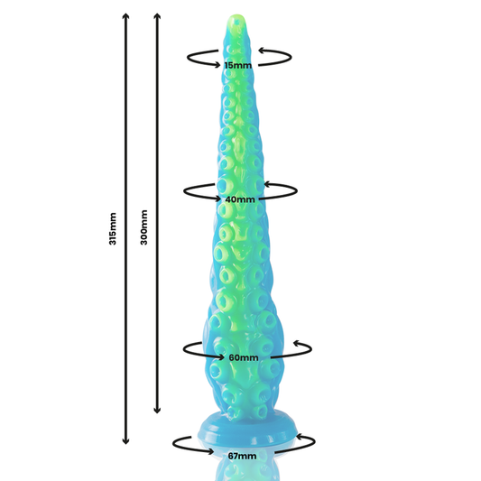 GODE TENTACLE MINCE FLUORESCENT SCYLLA GRANDE TAILLE - 7eme ciel