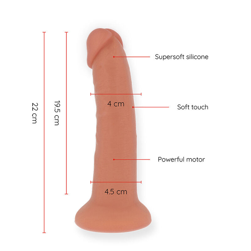 ONINDER - GRAND GODE VIBRATEUR BOGOTÁ 9 VITESSES NATUREL 22 CM -O- 4,5 CM - APPLICATION GRATUITE - 7eme ciel