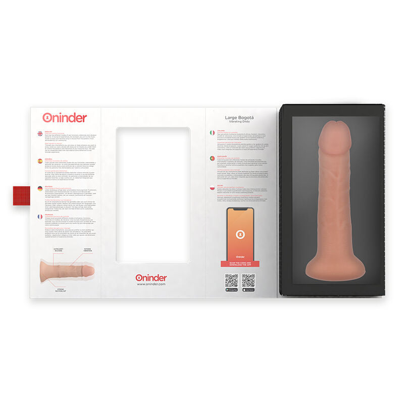 ONINDER - GRAND GODE VIBRATEUR BOGOTÁ 9 VITESSES NATUREL 22 CM -O- 4,5 CM - APPLICATION GRATUITE - 7eme ciel