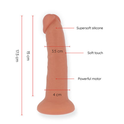 ONINDER - PETIT GODE VIBRATEUR BOGOTÁ 9 VITESSES NATUREL 17.5 CM -O- 4 CM - APPLICATION GRATUITE