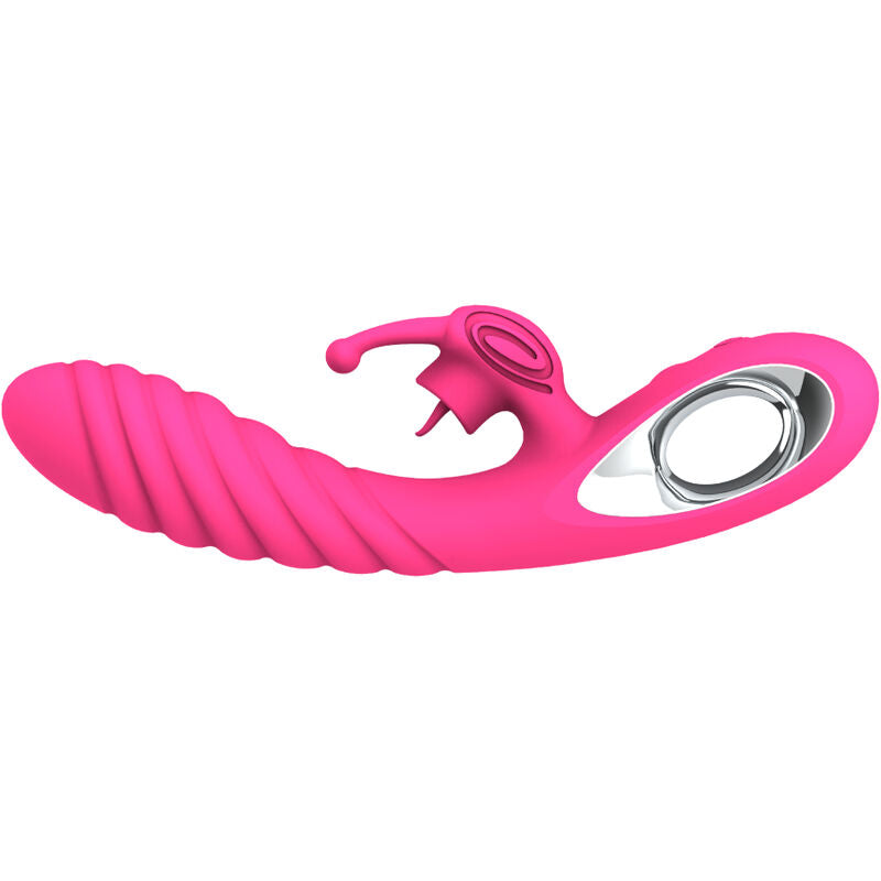 ARMONY - VIBRATEUR VICKY RABBIT AVEC LANGUE  ANNEAU DE TIRAGE FUCHSIA - 7eme ciel