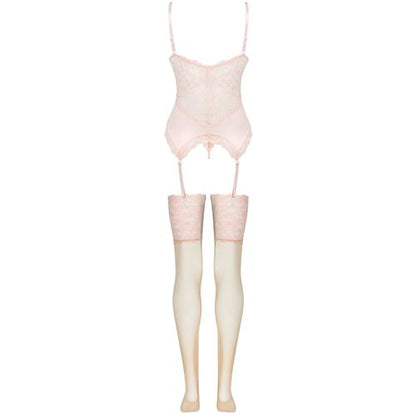 LIVCO CORSETTI FASHION - ENSEMBLE PERSINNE PÊCHE CORSET + CULOTTE + BAS