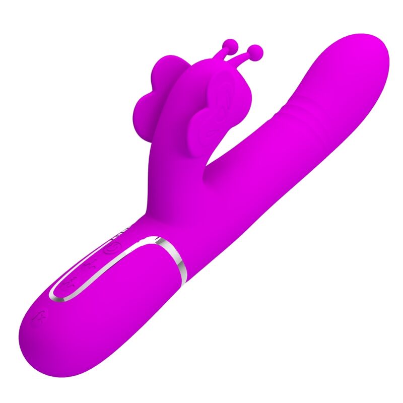 PRETTY LOVE - VIBRATEUR MULTIFONCTION LAPIN 4 EN 1 PAPILLON FUCHSIA - 7eme ciel
