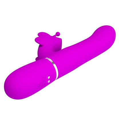 PRETTY LOVE - VIBRATEUR MULTIFONCTION LAPIN 4 EN 1 PAPILLON FUCHSIA - 7eme ciel
