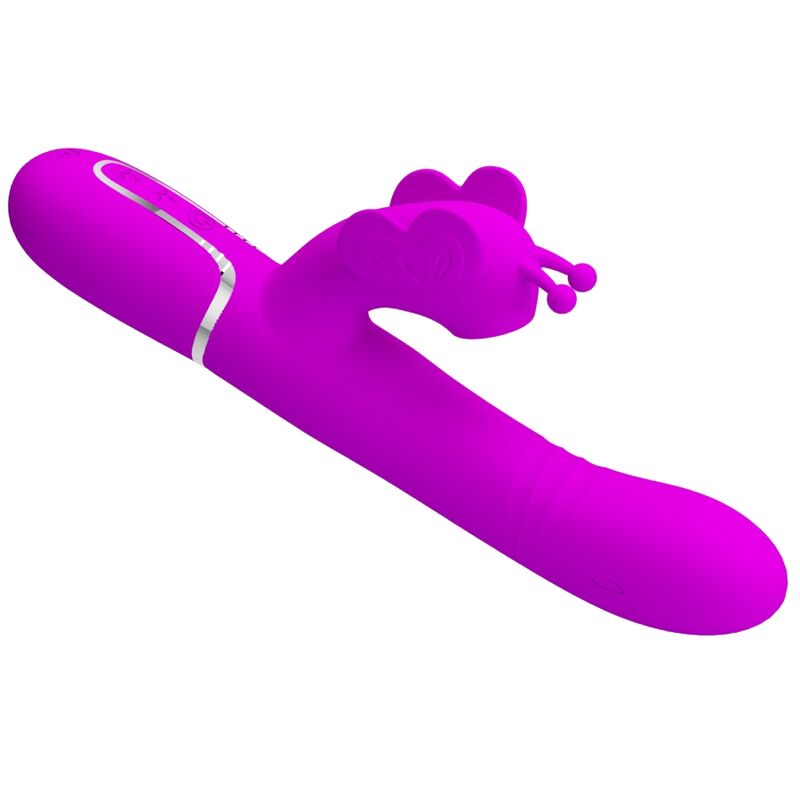PRETTY LOVE - VIBRATEUR MULTIFONCTION LAPIN 4 EN 1 PAPILLON FUCHSIA - 7eme ciel