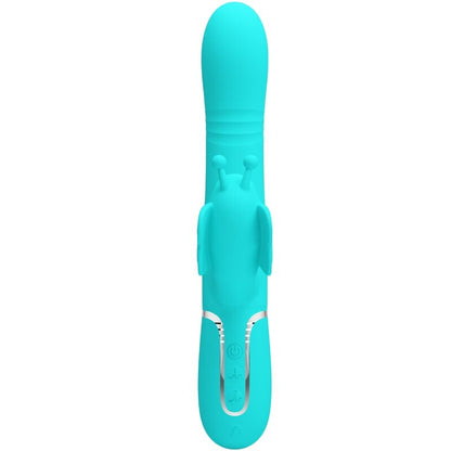 PRETTY LOVE - VIBRATEUR MULTIFONCTION LAPIN 4 EN 1 PAPILLON AQUA VERT - 7eme ciel