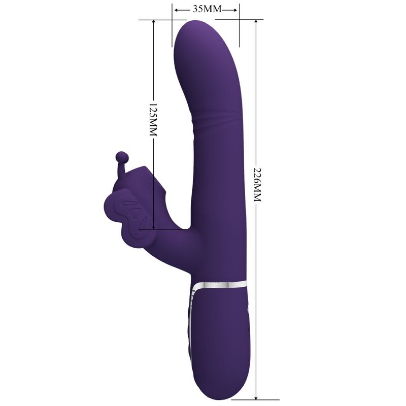 PRETTY LOVE - VIBRATEUR MULTIFONCTION LAPIN 4 EN 1 PAPILLON VIOLET - 7eme ciel