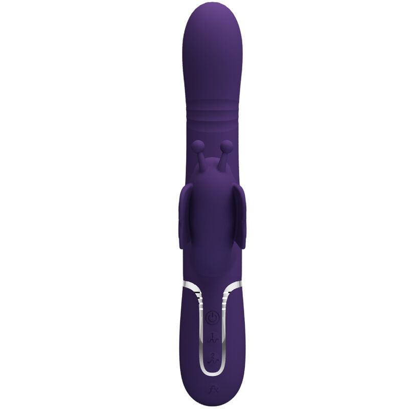 PRETTY LOVE - VIBRATEUR MULTIFONCTION LAPIN 4 EN 1 PAPILLON VIOLET - 7eme ciel