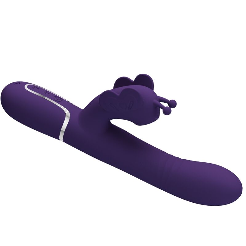 PRETTY LOVE - VIBRATEUR MULTIFONCTION LAPIN 4 EN 1 PAPILLON VIOLET - 7eme ciel