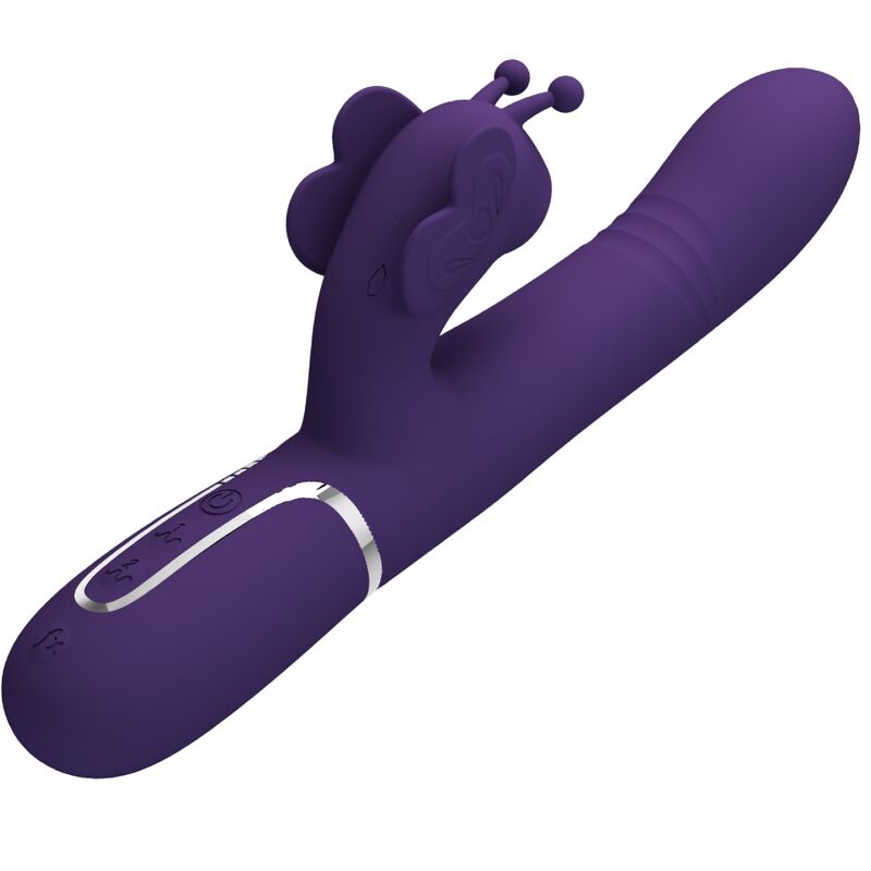 PRETTY LOVE - VIBRATEUR MULTIFONCTION LAPIN 4 EN 1 PAPILLON VIOLET - 7eme ciel