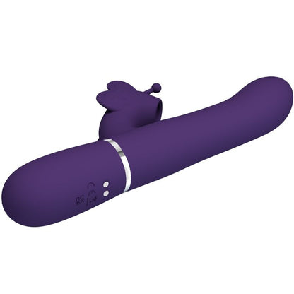 PRETTY LOVE - VIBRATEUR MULTIFONCTION LAPIN 4 EN 1 PAPILLON VIOLET - 7eme ciel