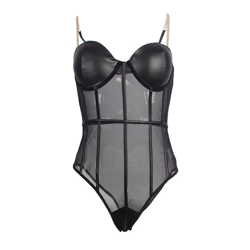 SUBBLIME - BODY NOIR  BRETELLES CHAÎNE S/M - 7eme ciel