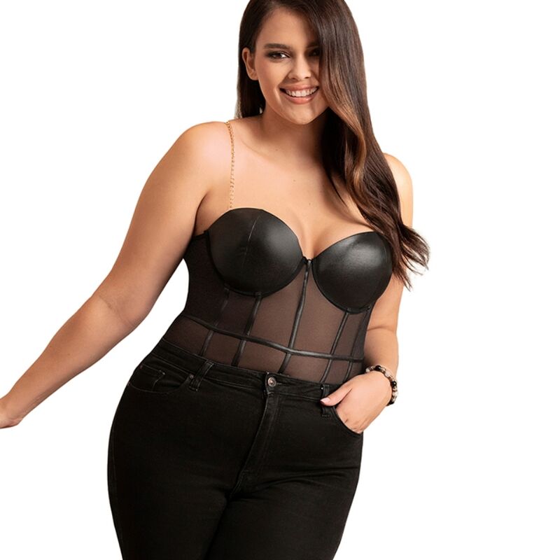 SUBBLIME - BODY NOIR  BRETELLES CHAÎNE S/M - 7eme ciel