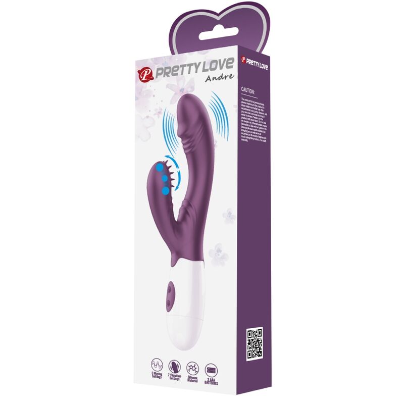 PRETTY LOVE - ANDRE VIBRATEUR RABBIT & STIMULATEUR DE POINT G VIOLET - 7eme ciel