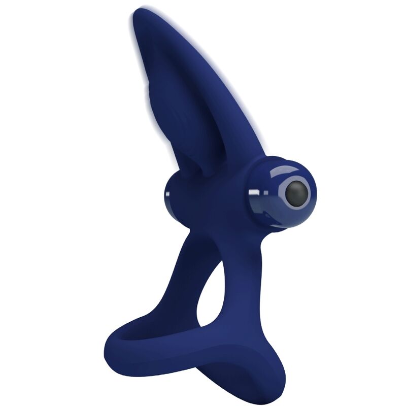 PRETTY LOVE - MAT DOUBLE ANNEAU AVEC VIBRATION & STIMULATEUR BLEU - 7eme ciel