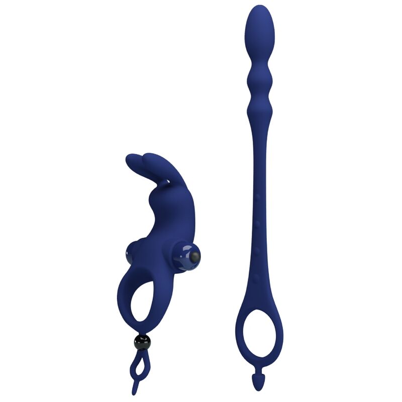 PRETTY LOVE - AYAD ANNEAU VIBRATEUR LAPIN AVEC PLUG BLEU - 7eme ciel