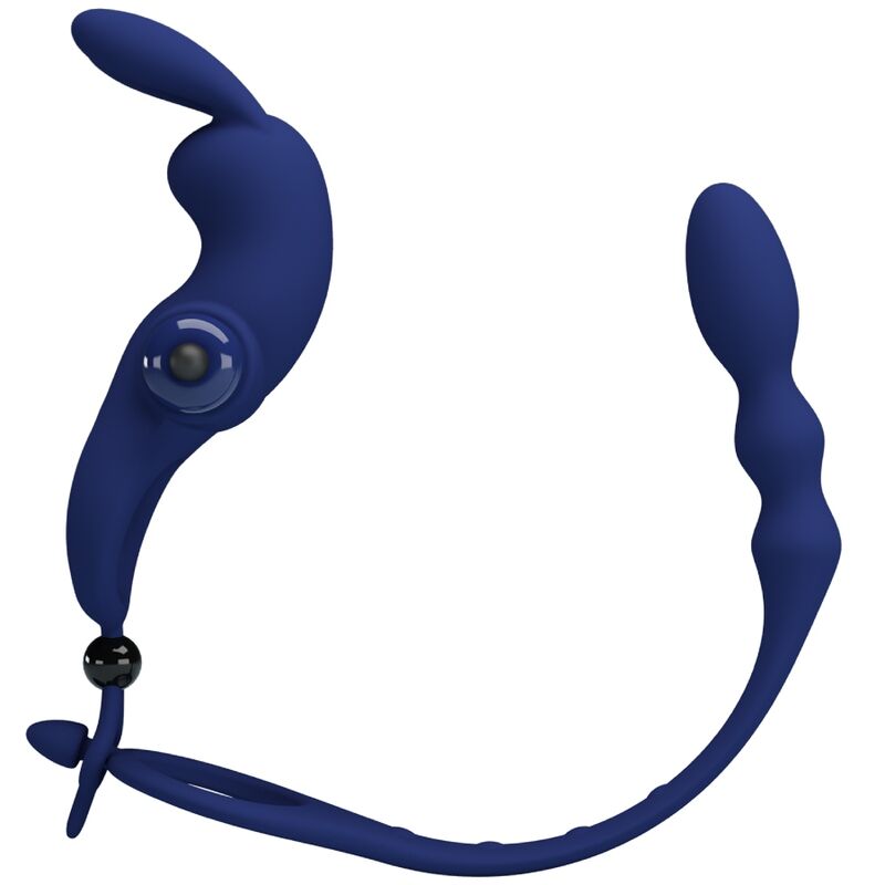 PRETTY LOVE - AYAD ANNEAU VIBRATEUR LAPIN AVEC PLUG BLEU - 7eme ciel
