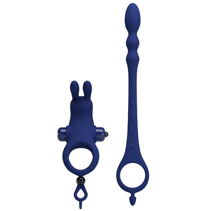 PRETTY LOVE - AYAD ANNEAU VIBRATEUR LAPIN AVEC PLUG BLEU - 7eme ciel
