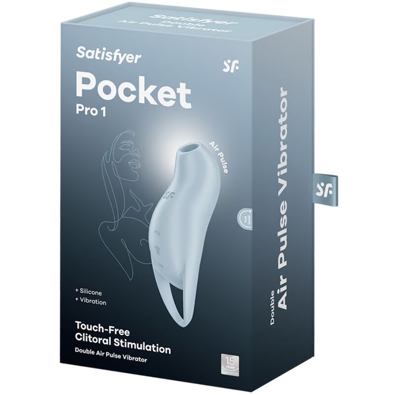 SATISFYER - POCKET PRO 1 STIMULATEUR DE CLITORIS BLEU CLAIR - 7eme ciel