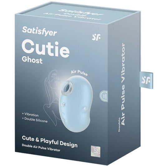 SATISFYER - CUTIE GHOST VIBRATEUR POSER BLEU CLAIR - 7eme ciel