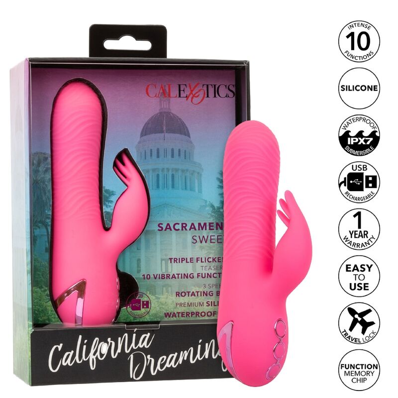CALEXOTICS - SACRAMENTO SWEETIE VIBRATEUR LAPIN ROSE PAR CALIFORNIA DREAMING - 7eme ciel
