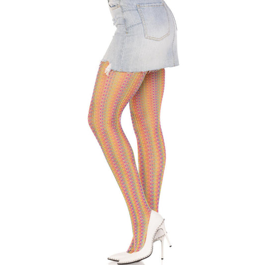 LEG AVENUE - BAS AU CROCHET MULTICOLORE - 7eme ciel