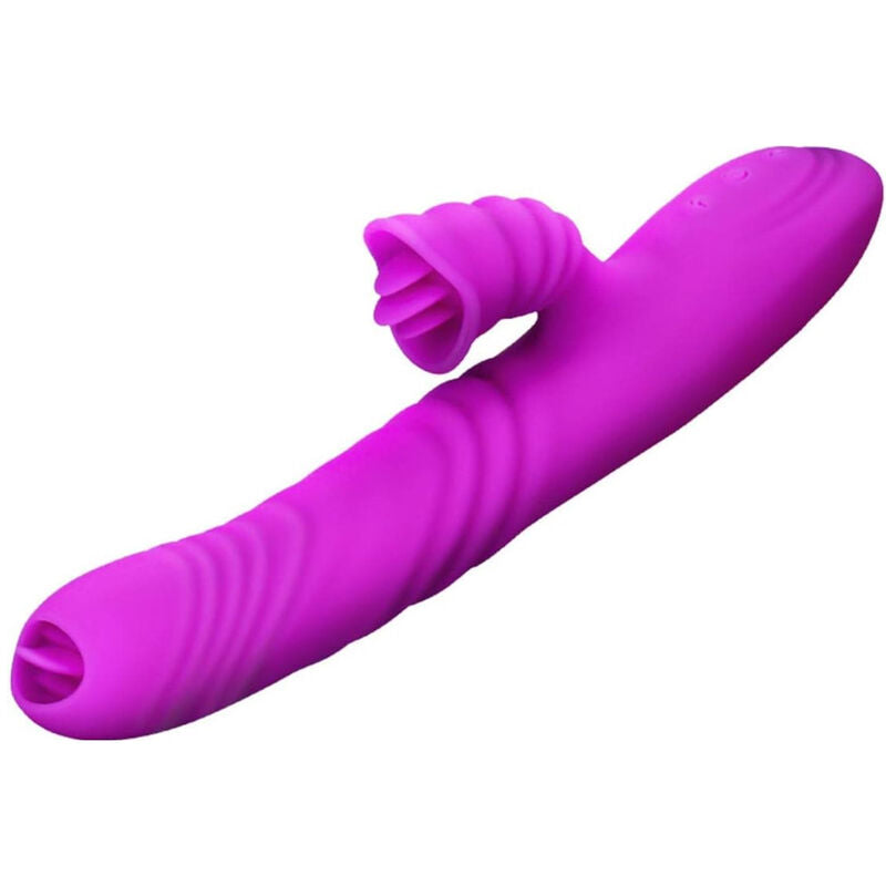 ARMONY - VIBRATEUR MULTIFONCTION ANGELIA DOUBLE LANGUE EFFET CHALEUR VIOLET - 7eme ciel