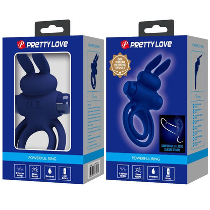 PRETTY LOVE - DAREY DOUBLE ANNEAU VIBRANT LAPIN BLEU - 7eme ciel