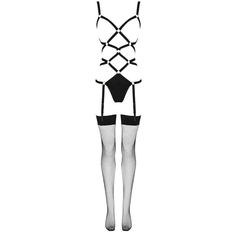 LIVCO CORSETTI FASHION - THIARA LC 20213 ENSEMBLE CORPS + BAS NOIR S/M - 7eme ciel