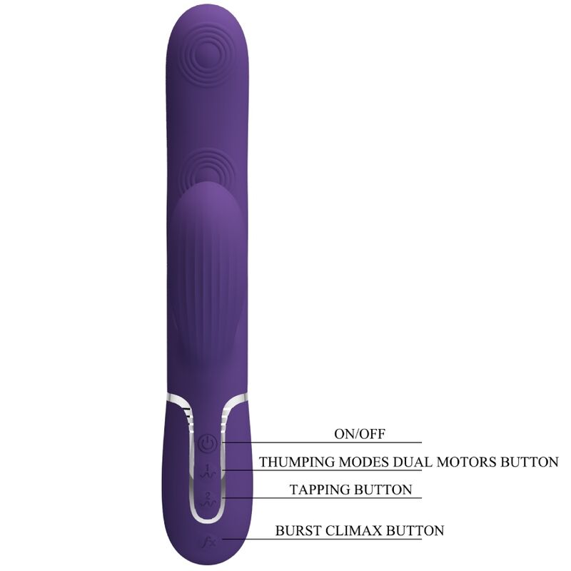PRETTY LOVE - PERLITA VIBRATEUR G-SPOT 3 EN 1 MULTIFONCTION VIOLET - 7eme ciel