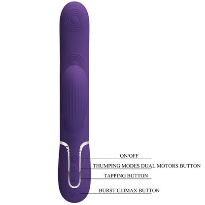 PRETTY LOVE - PERLITA VIBRATEUR G-SPOT 3 EN 1 MULTIFONCTION VIOLET - 7eme ciel