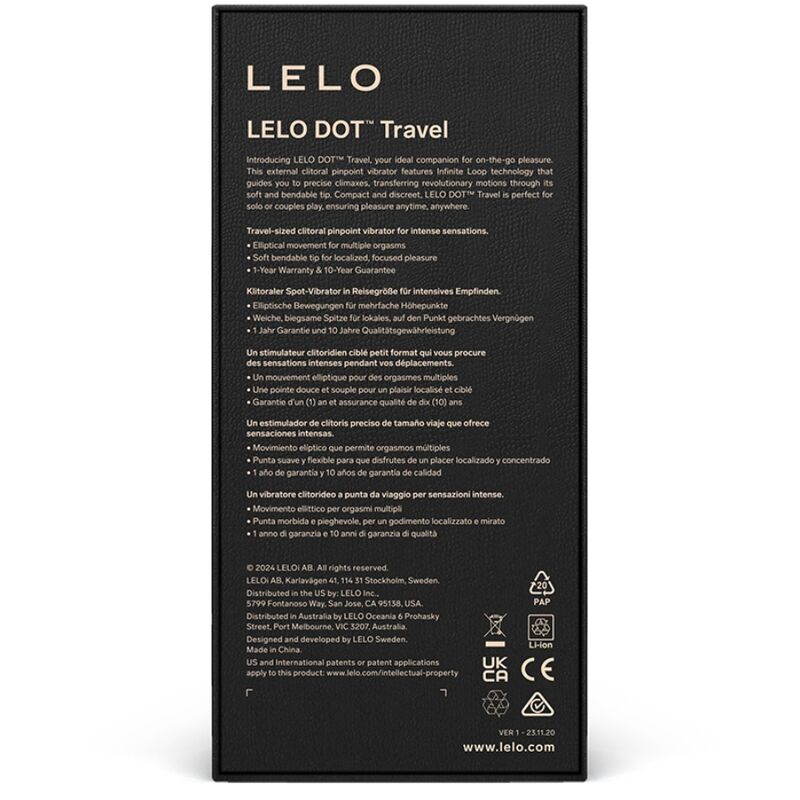 LELO - DOT TRAVEL STIMULATEUR DE CLITORIS VIOLET - 7eme ciel