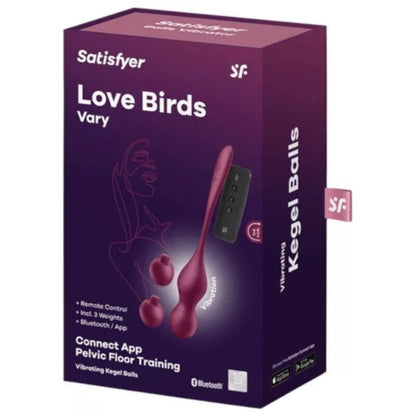 SATISFYER - LOVE BIRDS VARY BALLES VIBRANTES APPLICATION GRATUITE VIN ROUGE - 7eme ciel